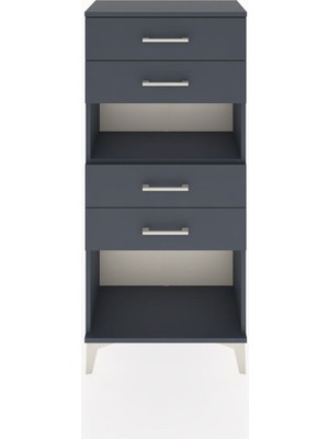 Hyperion Dolap Tek Raflı 4 Çekmeceli 60X44X134 Antrasit-Antrasit