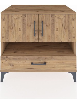 Kronos Şifonyer 3 Raflı Tek Çekmeceli 2 Kapaklı 88X59X80 Çam-Çam