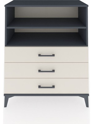 Hyperion Şifonyer 2 Raflı 3 Çekmeceli 88X44X106 Antrasit-Aytaşı