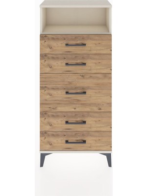Hyperion Dolap Tek Raflı 5 Çekmeceli 60X44X134 Aytaşı-Çam