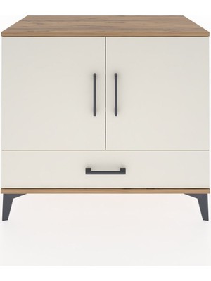 Hyperion Şifonyer 3 Raflı Tek Çekmeceli 2 Kapaklı 88X44X80 Çam-Aytaşı