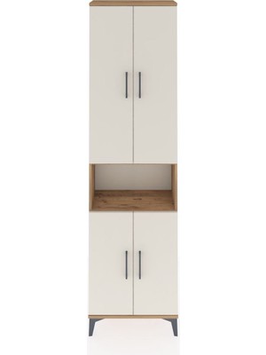 Arges Dolap 5 Raflı 4 Kapaklı 60X30X221 Çam-Aytaşı