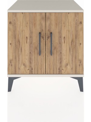 Hyperion Komodin 2 Raflı 2 Kapaklı 60X44X64 Aytaşı-Çam