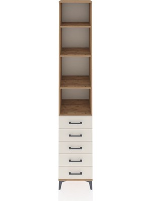 Hyperion Dolap 4 Raflı 5 Çekmeceli 44X44X243 Çam-Aytaşı
