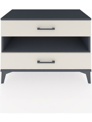 Hyperion Şifonyer Tek Raflı 2 Çekmeceli 88X44X64 Antrasit-Aytaşı