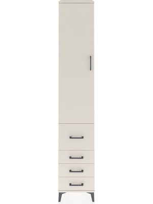 Hyperion Dolap 2 Raflı 4 Çekmeceli Tek Askılı 44X44X243 Aytaşı-Aytaşı