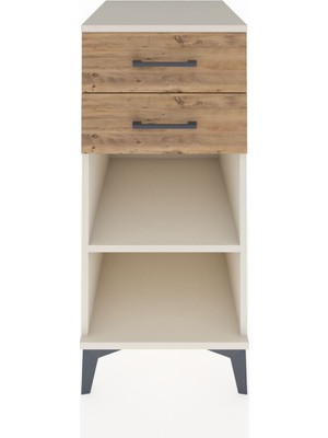 Kronos Komodin Tek Raflı 2 Çekmeceli 44X59X96 Aytaşı-Çam