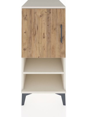 Kronos Komodin 3 Raflı Tek Kapaklı 44X59X96 Aytaşı-Çam