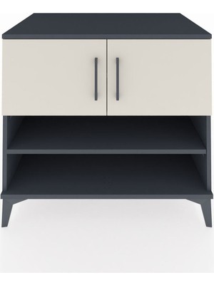 Kronos Şifonyer 3 Raflı 2 Kapaklı 88X59X80 Antrasit-Aytaşı