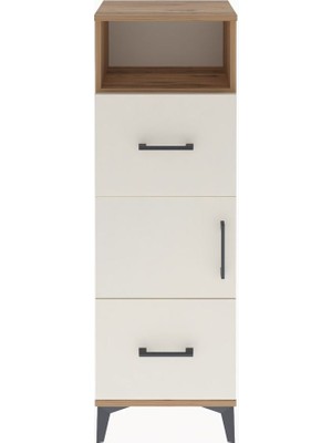 Arges Dolap 2 Raflı 2 Çekmeceli Tek Kapaklı 44X30X134 Çam-Aytaşı