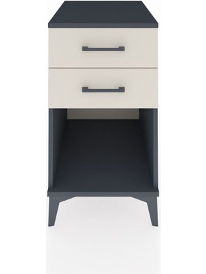 Kronos Komodin 2 Çekmeceli 44X59X80 Antrasit-Aytaşı