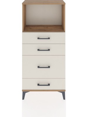 Hyperion Dolap Tek Raflı 4 Çekmeceli 60X44X134 Çam-Aytaşı