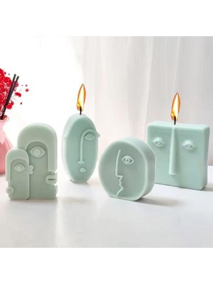 4 Lü Iskandinav Surat Insan Gotik Bohem Dekorarif Mum Seti