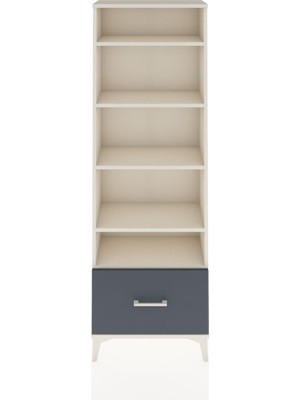 Arges Dolap 5 Raflı Tek Çekmeceli 60X30X182 Aytaşı-Antrasit