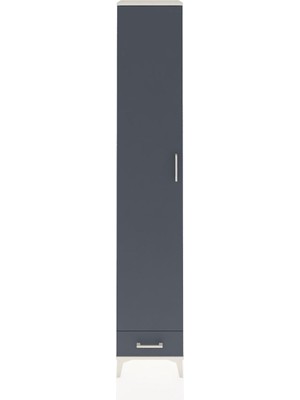 Hyperion Dolap 6 Raflı Tek Çekmeceli Tek Kapaklı 44X44X243 Aytaşı-Antrasit