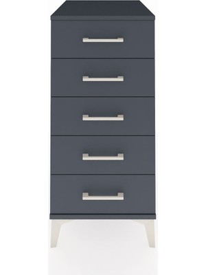 Kronos Komodin 5 Çekmeceli 44X59X96 Antrasit-Antrasit