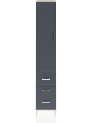 Hyperion Dolap 4 Raflı 3 Çekmeceli Tek Kapaklı 44X44X243 Aytaşı-Antrasit