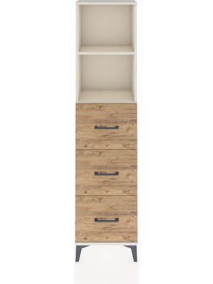 Arges Dolap 2 Raflı 3 Çekmeceli 44X30X182 Aytaşı-Çam