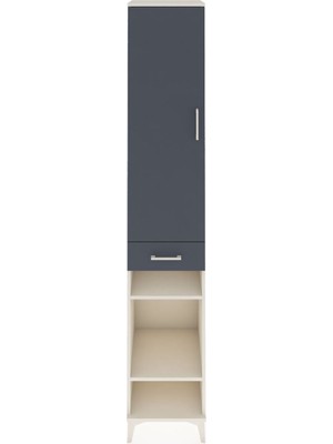 Hyperion Dolap 6 Raflı Tek Çekmeceli Tek Kapaklı 44X44X243 Aytaşı-Antrasit