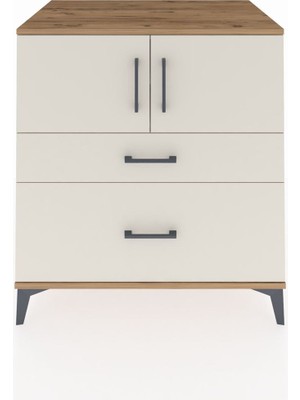 Kronos Şifonyer 2 Raflı 2 Çekmeceli 2 Kapaklı 88X59X96 Çam-Aytaşı