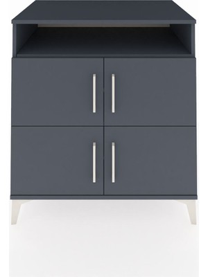 Kronos Şifonyer 4 Raflı 4 Kapaklı 88X59X96 Antrasit-Antrasit