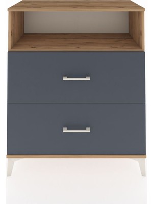 Hyperion Şifonyer Tek Raflı 2 Çekmeceli 88X44X106 Çam-Antrasit