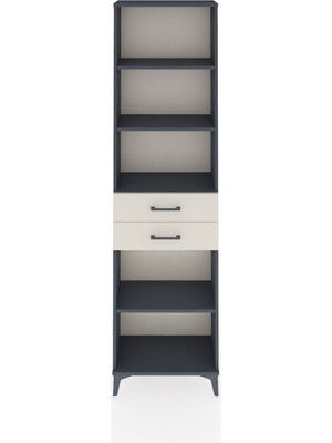 Arges Dolap 4 Raflı 2 Çekmeceli 60X30X221 Antrasit-Aytaşı