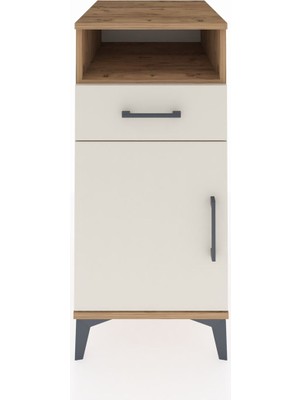 Kronos Komodin 2 Raflı Tek Çekmeceli Tek Kapaklı 44X59X96 Çam-Aytaşı