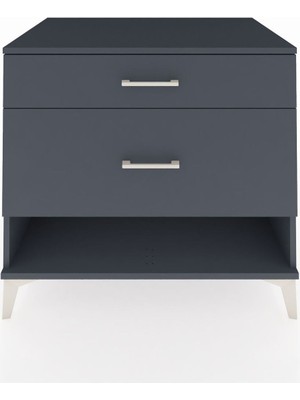 Kronos Şifonyer 2 Çekmeceli 88X59X80 Antrasit-Antrasit