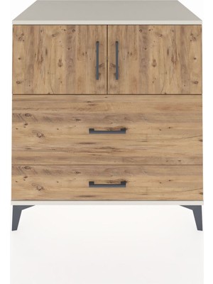 Kronos Şifonyer 2 Raflı 2 Çekmeceli 2 Kapaklı 88X59X96 Aytaşı-Çam