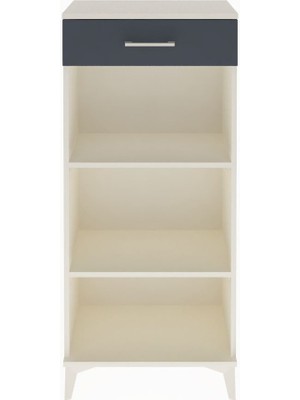 Arges Dolap 2 Raflı Tek Çekmeceli 60X30X134 Aytaşı-Antrasit