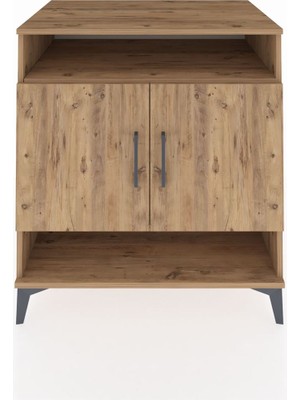 Kronos Şifonyer 3 Raflı 2 Kapaklı 88X59X96 Çam-Çam