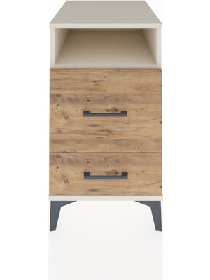 Kronos Komodin Tek Raflı 2 Çekmeceli 44X59X80 Aytaşı-Çam