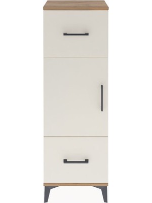 Arges Dolap 2 Raflı 2 Çekmeceli Tek Kapaklı 44X30X134 Çam-Aytaşı