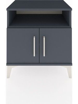 Hyperion Komodin 2 Raflı 2 Kapaklı 60X44X64 Antrasit-Antrasit