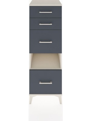 Hyperion Dolap Tek Raflı 4 Çekmeceli 44X44X134 Aytaşı-Antrasit