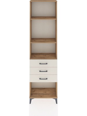 Arges Dolap 3 Raflı 3 Çekmeceli 60X30X221 Çam-Aytaşı