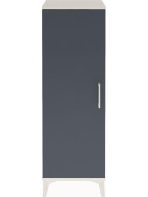Arges Dolap Tek Raflı Tek Kapaklı Tek Askılı 44X30X134 Aytaşı-Antrasit