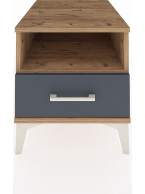 Kronos Komodin Tek Raflı Tek Çekmeceli 44X59X48 Çam-Antrasit