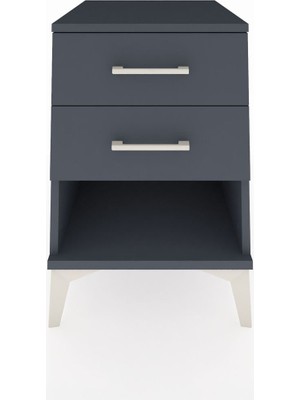 Kronos Komodin 2 Çekmeceli 44X59X64 Antrasit-Antrasit