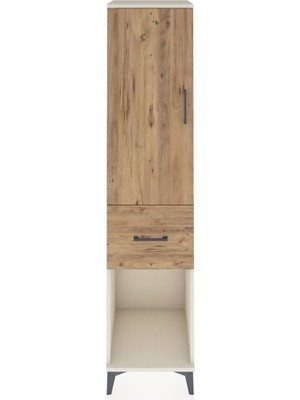 Hyperion Dolap Tek Raflı Tek Çekmeceli Tek Askılı 44X44X195 Aytaşı-Çam