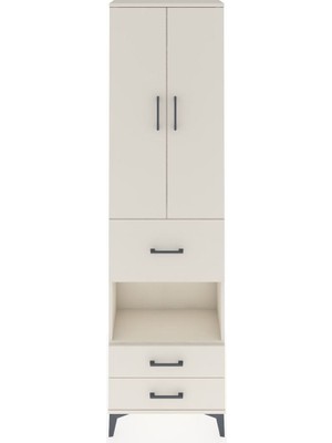 Arges Dolap 3 Raflı 3 Çekmeceli Tek Askılı 60X30X221 Aytaşı-Aytaşı