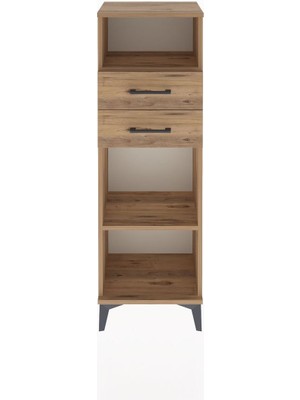 Arges Dolap 2 Raflı 2 Çekmeceli 44X30X134 Çam-Çam