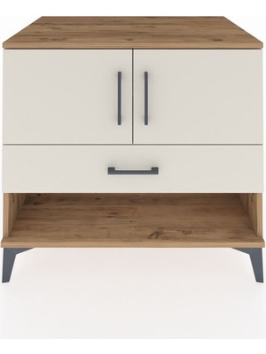Kronos Şifonyer 2 Raflı Tek Çekmeceli 2 Kapaklı 88X59X80 Çam-Aytaşı