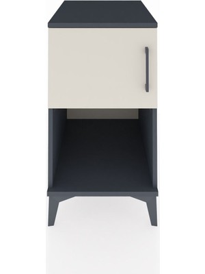 Kronos Komodin 2 Raflı Tek Kapaklı 44X59X80 Antrasit-Aytaşı