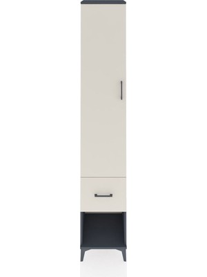 Hyperion Dolap 5 Raflı Tek Çekmeceli Tek Kapaklı 44X44X243 Antrasit-Aytaşı