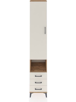 Hyperion Dolap 3 Raflı 3 Çekmeceli Tek Kapaklı 44X44X243 Çam-Aytaşı
