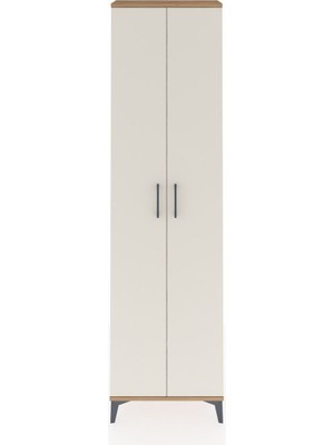 Arges Dolap 3 Raflı 2 Kapaklı Tek Askılı 60X30X221 Çam-Aytaşı