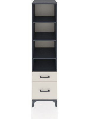 Hyperion Dolap 4 Raflı 2 Çekmeceli 44X44X182 Antrasit-Aytaşı