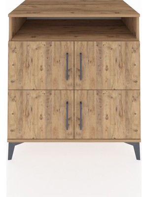 Kronos Şifonyer 4 Raflı 4 Kapaklı 88X59X96 Çam-Çam
